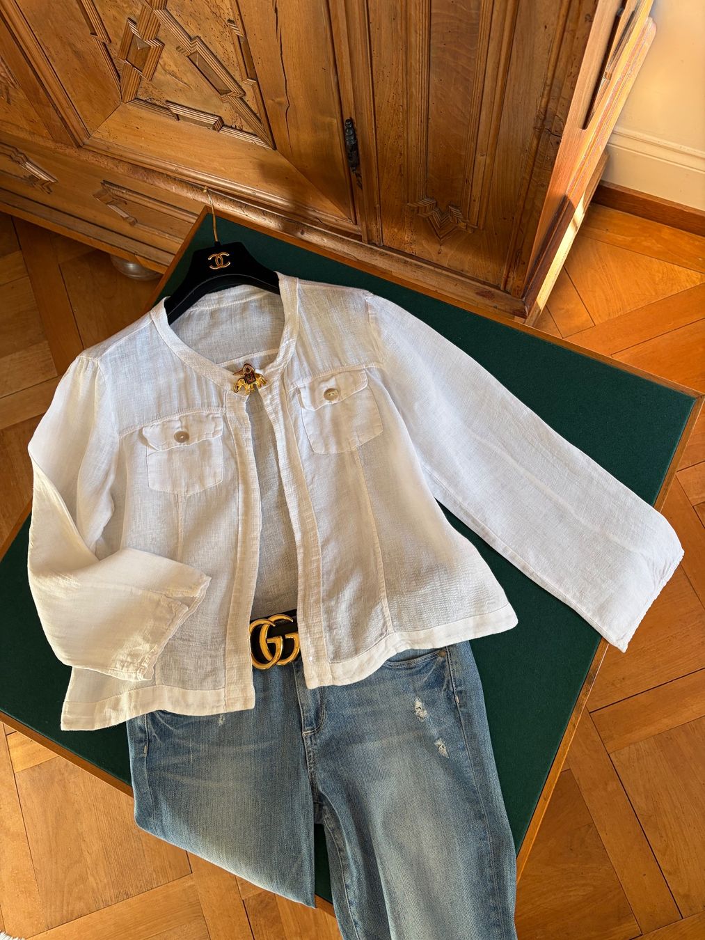 Giacche: Jacke  100% Leinen mit wunderschöner Vintage-Brosche – Usato da Interlaken venduto da Bona55 5