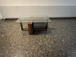 Couchtisch aus Glas und Holz – 100 × 60 × 43 cm 
