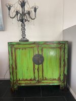👉 Asiatisches Vintage Sideboard grün – Unikat Shabby Chic