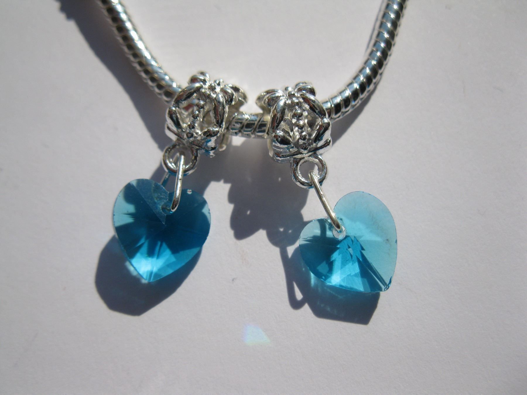 Anhänger: Dangle versilbert Kristallherz blau – Neu und originalverpackt aus St. Margarethen TG von LuanaKa