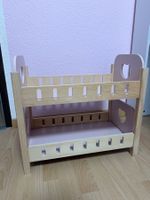 Puppenbett Holz rosa Herzmotiv guter Zustand