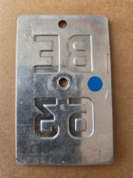 Sachs Insegne: Velonummer BE 63 plaque velo – Usato da Schenkon venduto da Uhu007 1