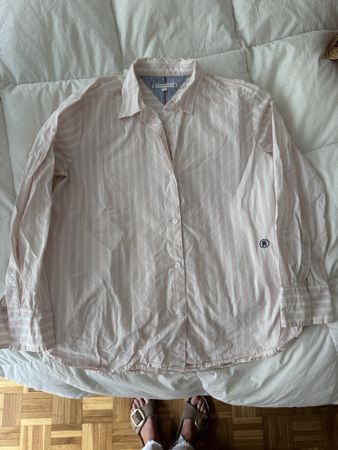 Chemise Tommy Hilfiger rayée rose et blanche taille 36 print