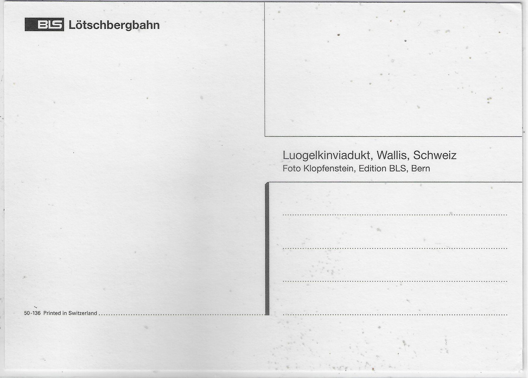 Cartoline postali: BLS Lötschbergbahn - Luogelkinviadukt VS – Usato da Ettingen venduto da Kartenplanet 1