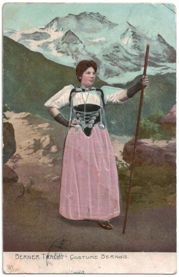Cartoline postali: Berner Tracht RELIEF+MATERIAL – Usato da Frauenfeld venduto da POML