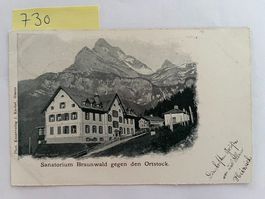 Ansichtskarte Sanatorium Braunwald gegen den Ortstock, 1902