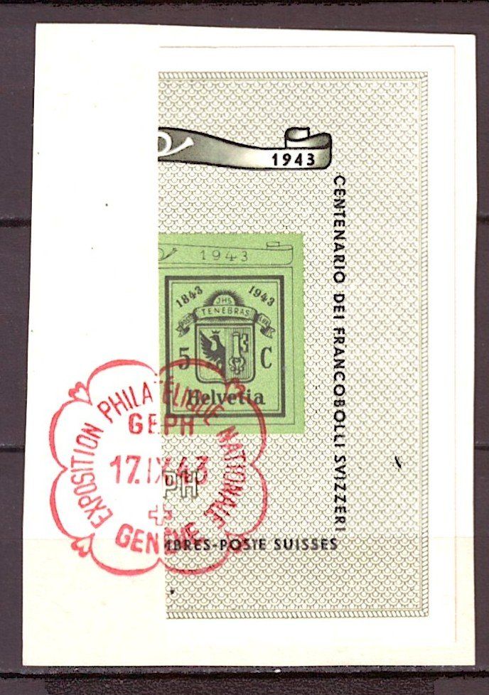 Alle Briefmarken: # 68 --- BLOCKAUSSCHNITT – Gebraucht aus Dübendorf von Piero2