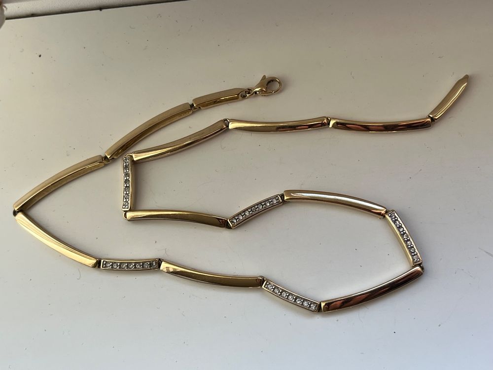 Collier Anneaux enlacés Plaqué Or 18 carats 750/1000