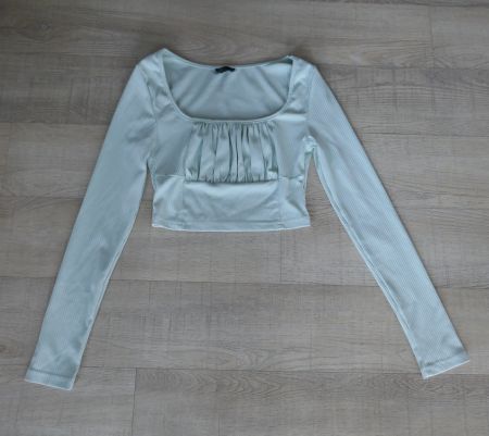Crop Top von Shein mit langen Ärmeln, helles grün, Gr. XS
