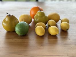 Künstliche Früchte Deko Zitrone Orange Birne neu