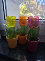 Set 3 saliere a forma di tulipano colori vari buono stato