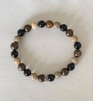 Männer Armband Chrysantemenstein, Bronzit, Obsidian auf Mass