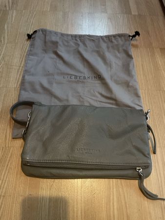 Liebeskind Berlin Handtasche Leder Grau/Taupe Top Zustand!