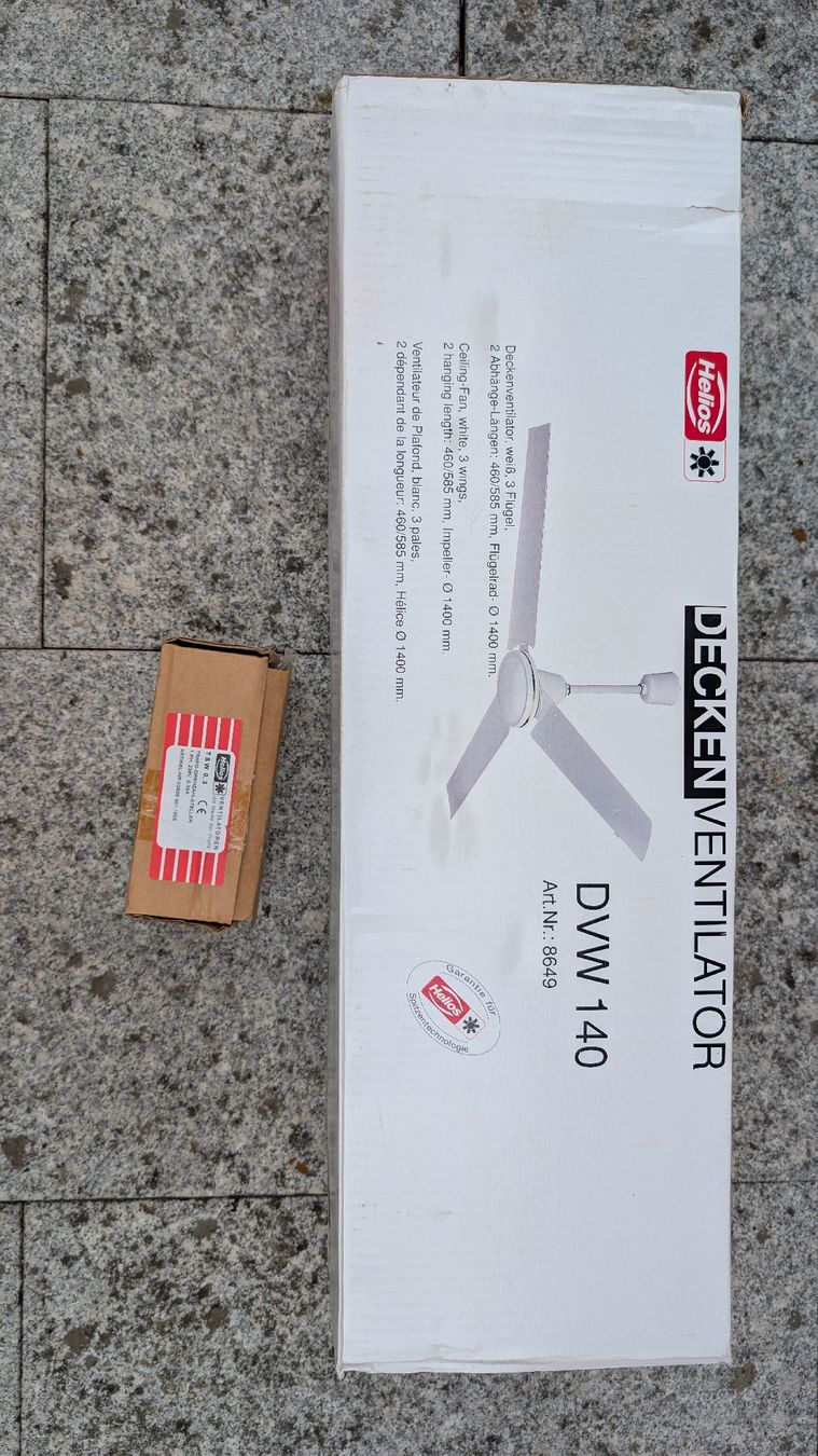 Helios Ventilateurs: Helios Deckenventilator DVW 140 weiss 1400mm  – Neuf avec emballage d'origine à Oberriet SG par Bokost 2