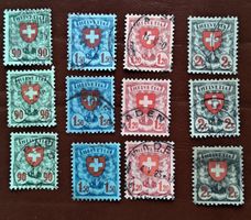 12 Francobolli Svizzera Usati - Serie Storica Stemma