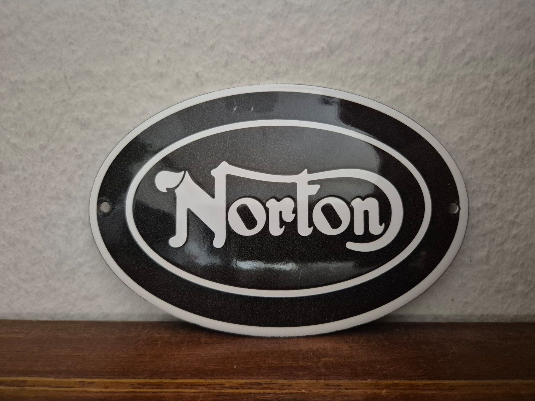 Norton Insegne: Emailschild Norton Motorrad Oldtimer Service Emaille Schild – Nuovo (secondo la descrizione) da Schaffhausen venduto da pfanis09