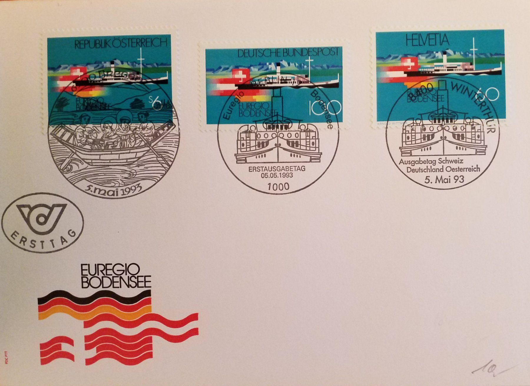Tutti i francobolli: 107) FDC 1993, 3-Länder – Usato da Baden venduto da Eggi