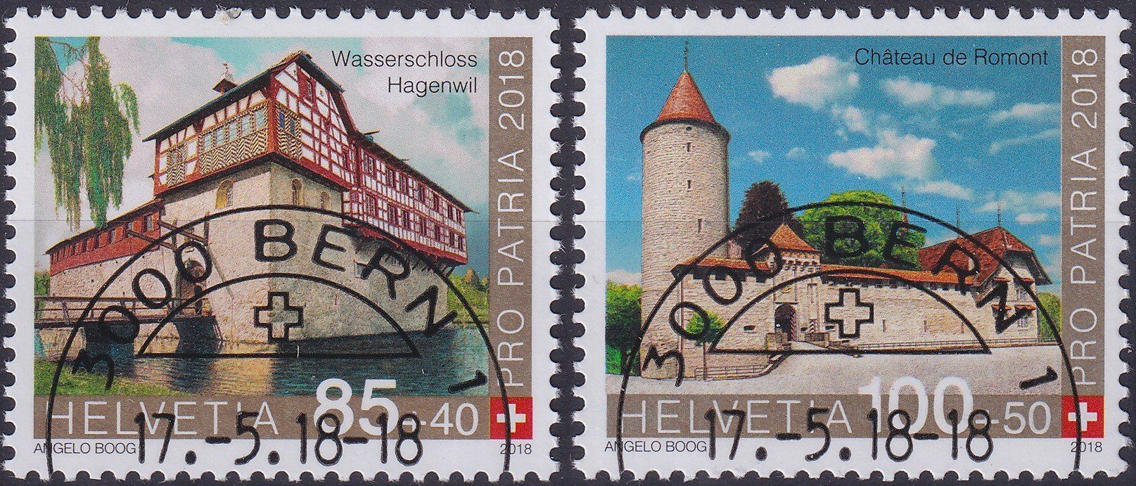 Tutti i francobolli: 2018, B337-B338 mit Ersttags-Halbmond-Stempel BERN – Usato da Sursee venduto da Luzernerraute