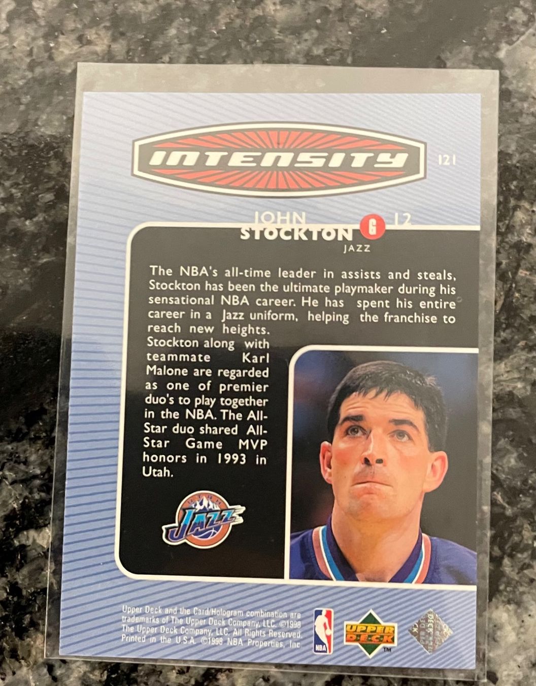 NBA John Stockton Upper Deck Intensity Card (Neu (gemäss Beschreibung ...