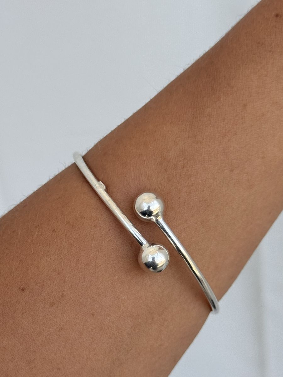 Armbänder & -reifen: Armreif aus 950 Silber mit Kugeln, gestempelt – Neu (gemäss Beschreibung) aus Zürich von olalinda