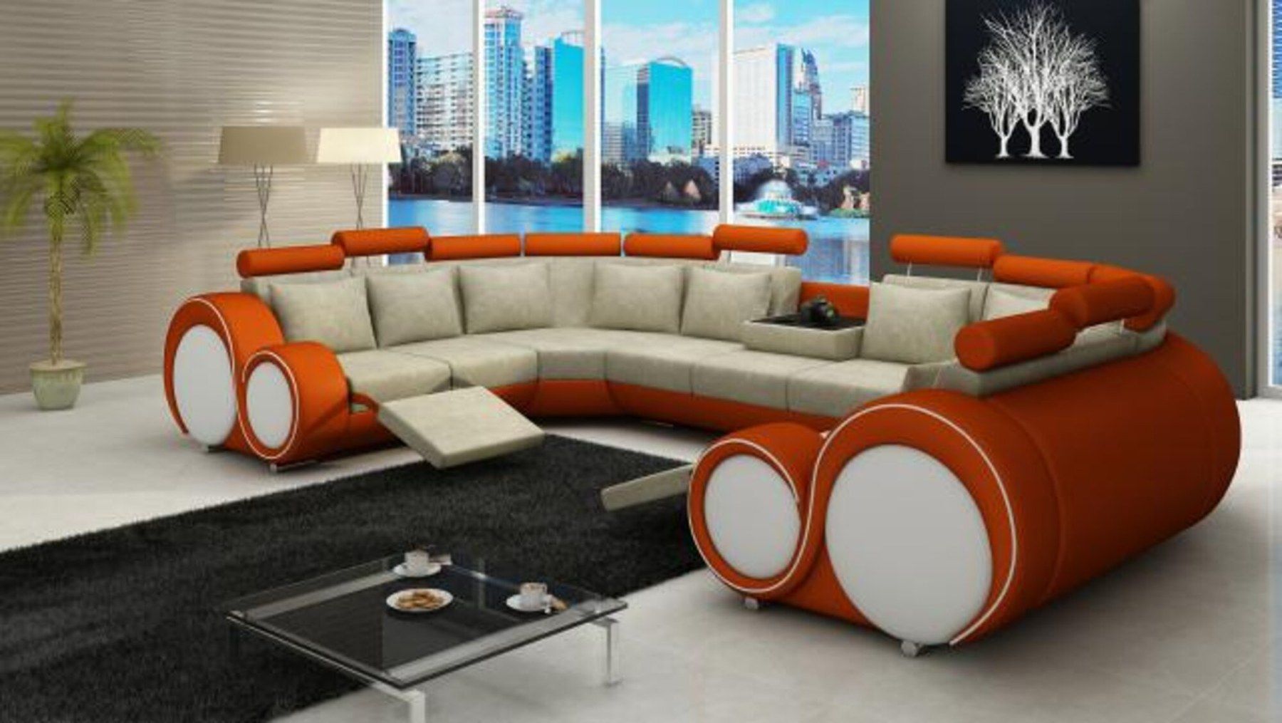 Divani: Ecksofa U Form Sofa Couch Polster Ecksofa Wohnlandschaft – Nuovo e nell'imballaggio originale da Zug venduto da jvmoebel-schweiz 7