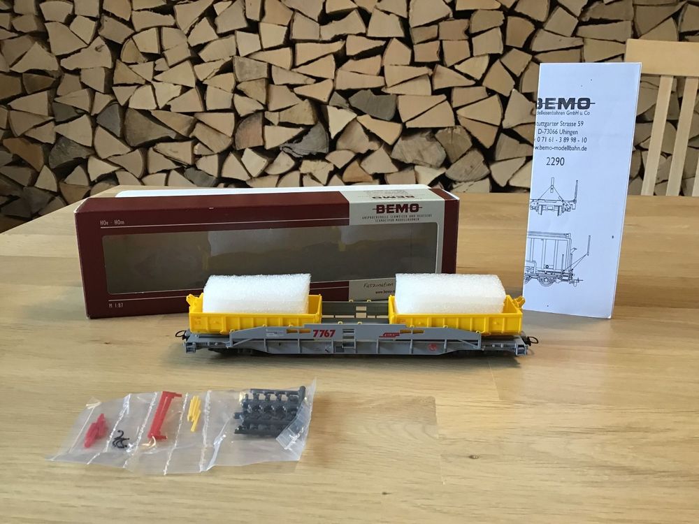 Bemo H0m 2280 103 RhB Rungenwagen Rp-w 8273 (D'occasion) à Olten pour