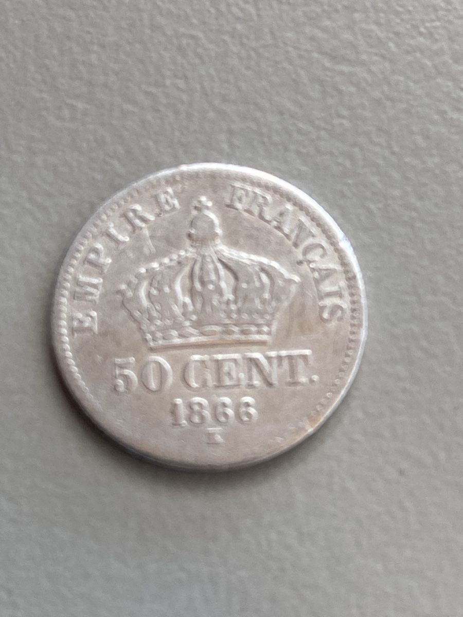 Alle Münzen: France - 50 centimes 1866 K - AG – Gebraucht aus Payerne von Mike1682