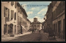 AK La Sarraz, La Grand' Rue et le Temple