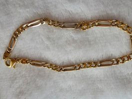 zeitloses figaro bracelet 18k massiv gold bicolor