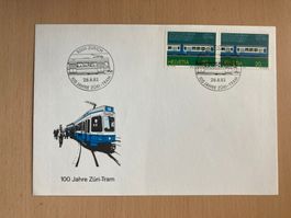 Schweiz 1982 Sonderstempel 100 J. ZÜRI-TRAM+2xMarke+Cachet