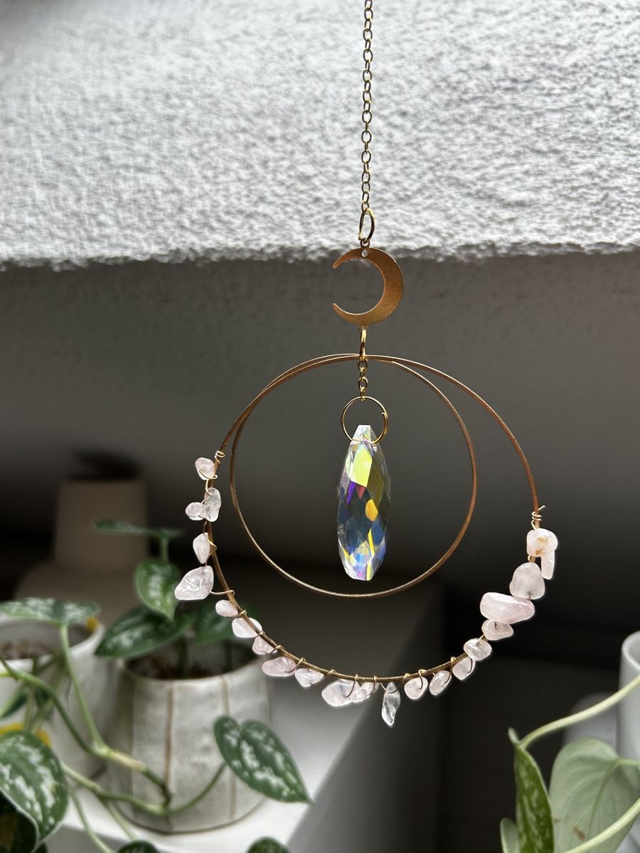 Alle Dekorationen: Suncatcher mit Mond und Rosenquarz! – Neu (gemäss Beschreibung) aus Obfelden von JackyRot 1