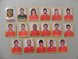 Panini Fussball WM Südafrika 2010 Spanien 17 Stück 563 - 580