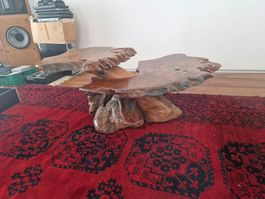 Table basse en bois massif – deux plateaux – pièce unique