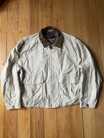 Vintage Jacke Canvas Weiss Grösse L