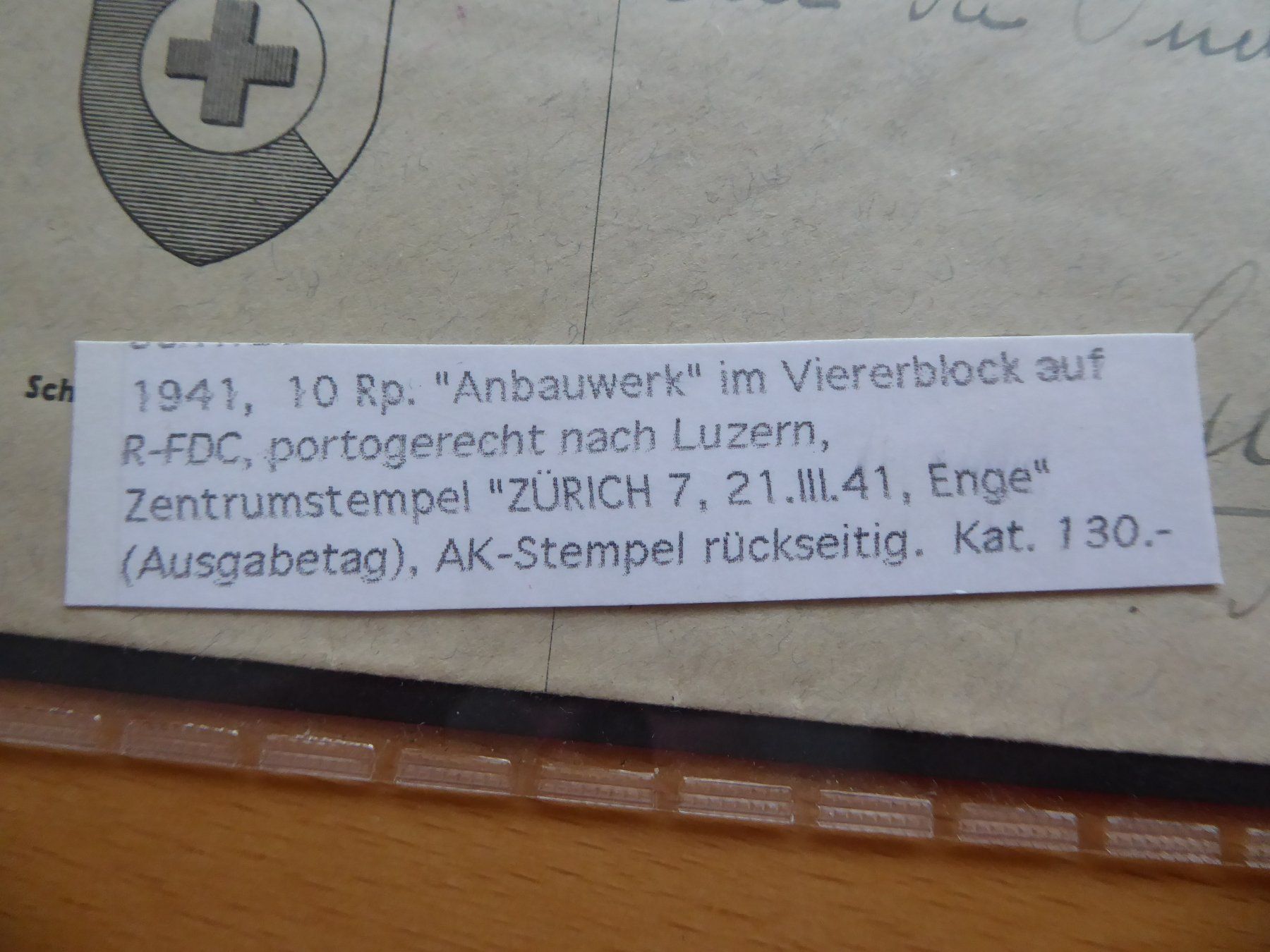 Tutti i francobolli: E.T. 21.III.41 mit Viererblock – Usato da Rothrist venduto da swisstools 1