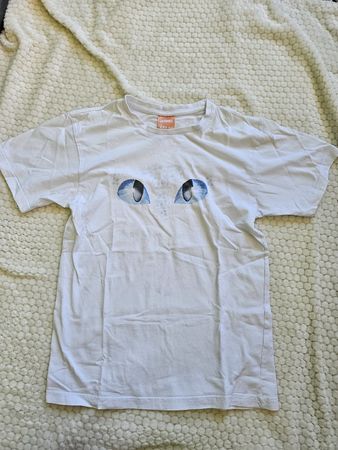 T-shirt blanc série "Dragon" yeux bleus 140 / 10 ans