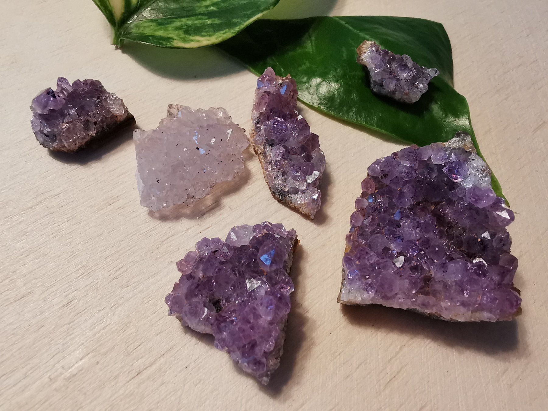 Minerali & Pietre curative: 6 kleine Amethyst Drusen Stücke – Nuovo e nell'imballaggio originale da Dierikon venduto da Buntspecht-10 2