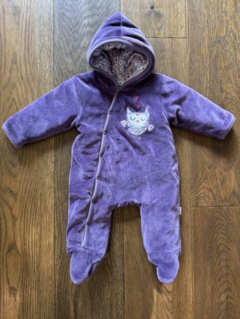Peek-a-boo Baby Overall Fleece Lila Gr. 68 Top Zustand!