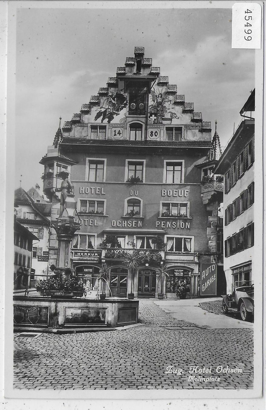 Cartoline postali: Zug - Hotel Ochsen – Usato da Ettingen venduto da Kartenplanet