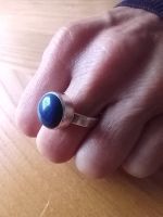 Moderner schlichter Silberring 925 mit Lapislazuli