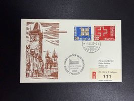 Swissair Erstflugbrief Zürich - Prag 1963