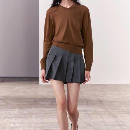 Zara Faltenrock (grau mit Wollanteil)