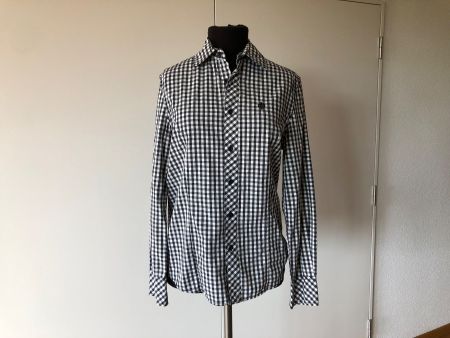 John Devin Bluse/Hemd schwarz/weiss Unisex Gr M / XS
