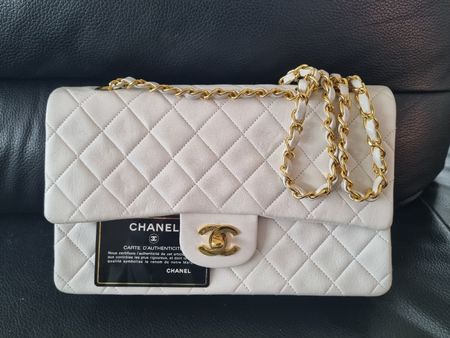 Authentic Classic Handbag, white / Gold