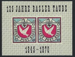 Vignette für die 125 Jahre der Basler Taube