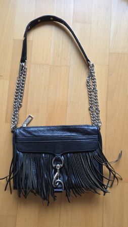 Rebecca Minkoff Mac Ledertasche schwarz Fransen Crossbody
