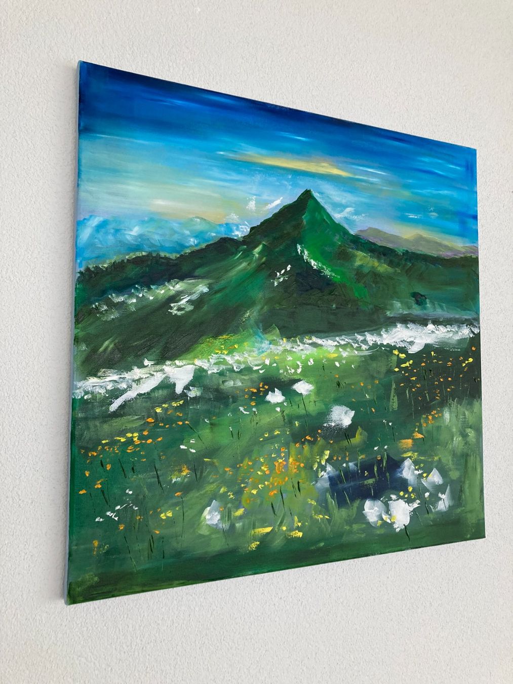 Dipinti: Berglandschaft Gemälde, Original Ölbild auf Leinwand – Nuovo (secondo la descrizione) da Cham venduto da Felha 2