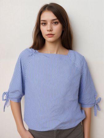 ETERNA Bluse gestreift mit 3/4‑Ärmeln,  Gr. 36.