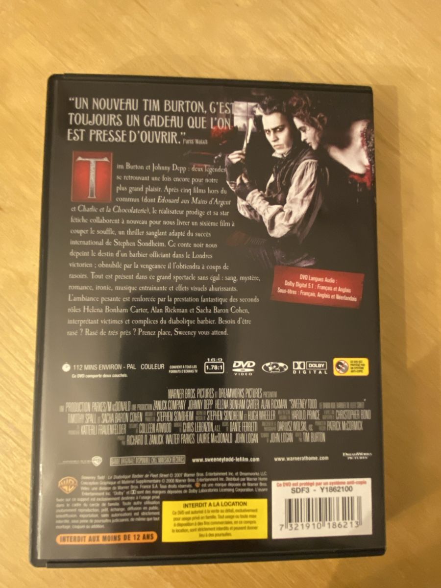 Tutti i DVDs: DVD Sweeney Todd, le diabolique barbier – Usato da Biel/Bienne venduto da mymou12 1