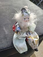 Vintage Porzellanpuppe bunt gemustert ca 18 cm guter Zustand
